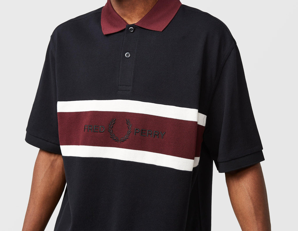 Fred Perry Embroidered Panel Polo Navy – size? Ireland