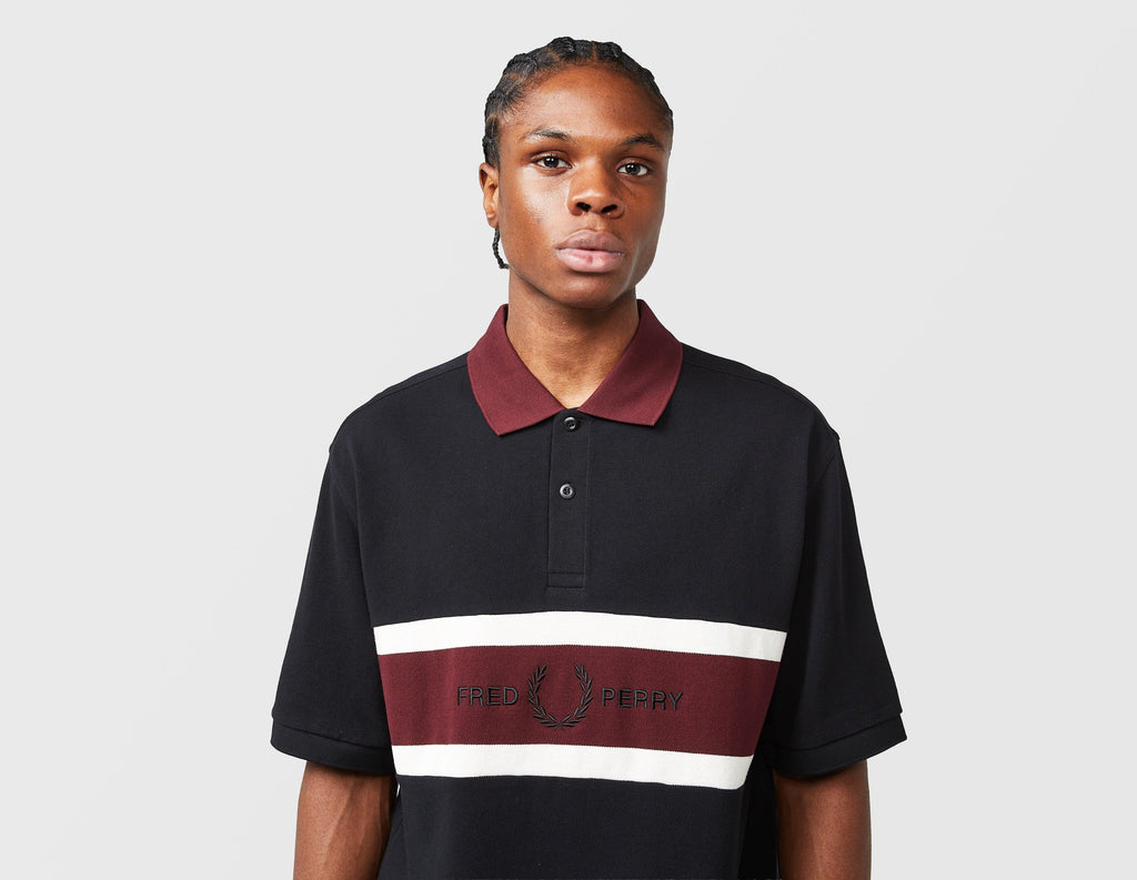 Fred Perry Embroidered Panel Polo Navy – size? Ireland